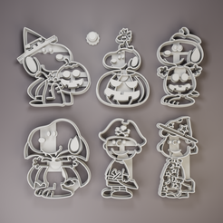 render_001.png 6 SNOOPY HALLOWEEN - COOKIE CUTTERS