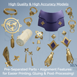 Whole-Render-Scaramouche-Accessories-Bundle.png Scaramouche Accessories Bundle for Cosplay - Genshin Impact - Instant Download STL Files for 3D Printing