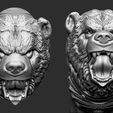 12.jpg Bear Head Knife Handle 3D model