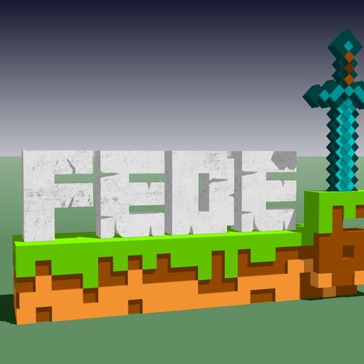 Foto-01.jpg MINECRAFT Logo Birthday Cake Topper