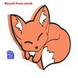 STL00710-2.png Sleepy Fox Bath Bomb Mold