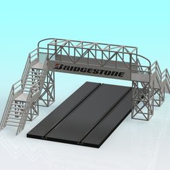 2_LANE SLOT CAR FOOTBRIDGE.JPG STL-Datei 1:32 slot car foot bridge 2-lane kostenlos・Modell für 3D-Druck zum herunterladen