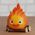 calcifer04.png Calcifer Chibi Howl Moving Castle Ghibli Fanart 2 models