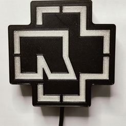 IMG_20220508_121450.jpg Archivo STL gratis RAMMSTEIN Mini LED LOGO・Plan de impresión en 3D para descargar