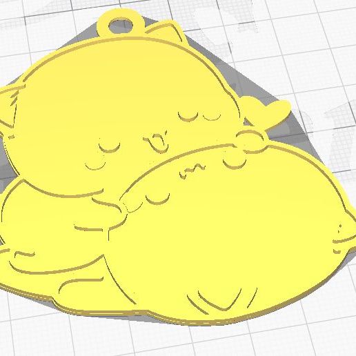 Peach & Rubber Keychain 3D model