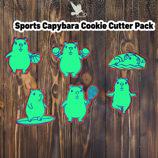 Capybara Sports Cookie Cutter Pack, Capybara Sports Cookie Cutter Pack, Capybara Sports Cookie Cutters Pack