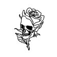 skull-eith-flower.jpg Skull Rose Wall Decor