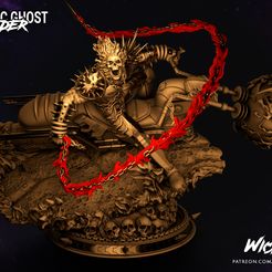 01.jpg 3D file Wicked Marvel Cosmic Ghost Rider Sculpture: Tested and ready for 3d printing・Template to download and 3D print