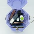 lilac-geometric-purse-full-contents.jpg Geometric Purse with Built-in Cardholder
