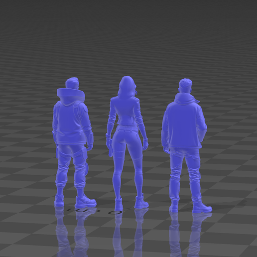 3-Pack-Set-1-Personajes-estilo-cyberpunk-escala-hotwheels-stl-4.png ⚡ 3 Pack Set - Cyberpunk Style | 3 Pack Set - Cyberpunk Style Characters