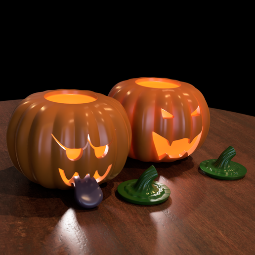 Boo and Bowser Pumpkins - 3D model önizlemesi
