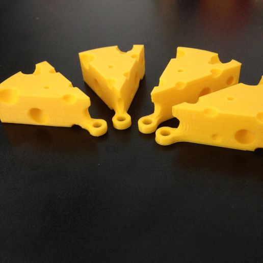 Swiss Cheese Keychain 3D model preview