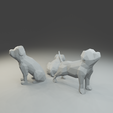 1.png Low polygon Boxer dog 3D print model  in three poses