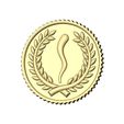 Horn-Italian-Coin-Bay-leaves-crown-branches-05.jpg Italian horn bay leaves branches crown coin 3D print model