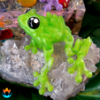 7.png Gemstone Crystal Frog, Articulating Frog, Gemstone Frog, Cinderwing3D, Articulating Flexible Fidget Cute Print in Place No Supports