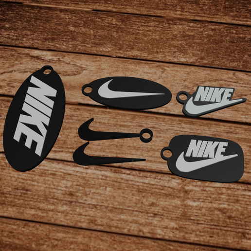 Pack of 5 Nike KEYCHAINS 3D model