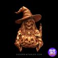 witchandhalloween-pumpkin-5.jpg Witch & Pumpkin Bas-Relief STL