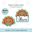 Etsy-Listing-Template-STL.png Turkey Cookie Cutter | With personalized Text Box Option | STL File