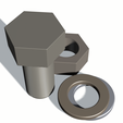 00-4.png Parafuso hexagonal, porca e anilha plana Modelo 3D