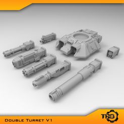 Double-Turret-V1-1.jpg STL file Alternative turret V1・3D printer design to download