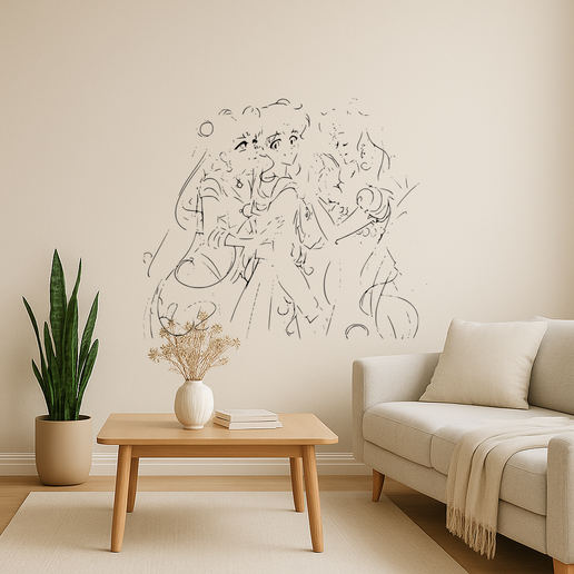 Sailor Moon - Sailor Moon And Chibiusa Holding Han