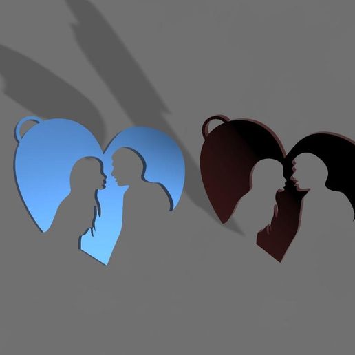 Engaged couple 3D model