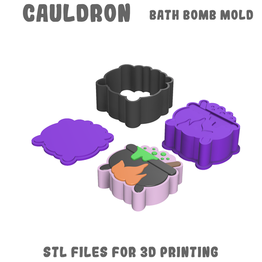 Cauldron bath bomb mold 3D model
