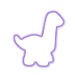 dinosaur brontosaur modern 4.25.stl 4 sizes - Mod Brontosaur Allosaur Dinosaur Cookie Cutter - SHARP cutting edges - So Versatile!