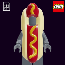 18819.png Fichier STL gratuit LEGO Minifigure, Couvre-chef, Costume Hot Dog・Design à télécharger et à imprimer en 3D