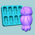 o.png Jelly Candy Molding Owl - Gummy Mould