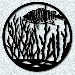 project_20230729_1020130-01.png Fichier STL art mural poisson réaliste décoration murale pêche art 2d perche・Plan pour imprimante 3D à télécharger