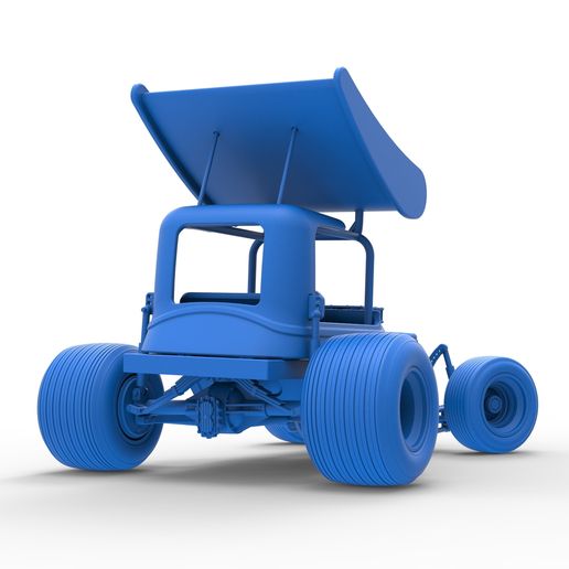 68.jpg Vintage Winged Supermodified stock car para Dirt girando Escala 1:25