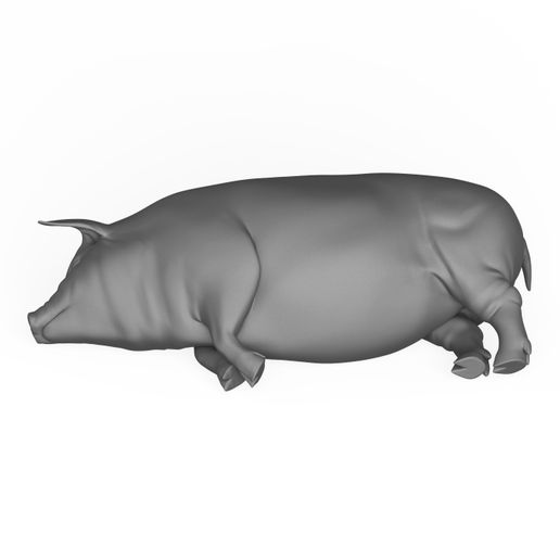 3D-Print-Ready-Pig-Sleeping-Pose-03.jpg Модель для 3D-печати "Спящий поросенок