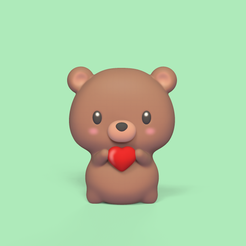 CuteHeartBear1.png Fichier 3D Ourson au cœur mignon・Design à télécharger et à imprimer en 3D