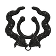 Fem-jewel-60-snakes-v5-02.png STL file fake Nose septum hook "snakes" "serpents" FAKE NIPPLE Clamps Pendant PIERCING Female Septum Barbaella male Non-Piercing Body Jewellery Bondage Weight femJ-58 3d print cnc・Design to download and 3D print