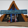 photo scene de vis ordralfabetix et bonemine.png STL file Diorama, life scene Ordralfabétix, Ielosubmarine and their house・3D printer model to download
