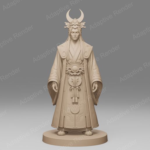 Tsukuyomi STL 3D Print Files, Japanese Moon God Miniature, Fantasy Tabletop RPG Boss, Resin & FDM Digital Download