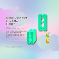 Cover-7.png Medium Oval Circle Polymer Clay Bead Roller STL - 2 verschiedene Größen- STL Digital File Download- Print Yourself Digital File