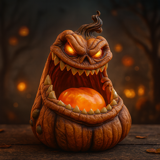 🎃 Evil Pumpkin Monster STL | Funny Halloween 3D Print | Scary