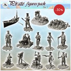 3F-PI-P01-Pirate-figures-pack-No.-1.jpg 3D file Pirate figures pack No. 1 - Pirate Jungle Island Beach Piracy Caribbean Medieval・3D printing template to download