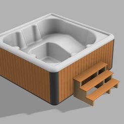 STL file Modern corner Bathtub, Hot Tub 1:12 scale - dollhouse