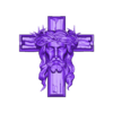 -jesus_cross.stl ✝️ Rostro de Cristo na Cruz com Coroa de Espadas - Modelo 3D de Arte Sacro