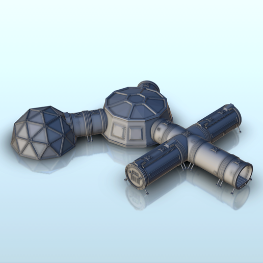 20.png Modular space base with corridor and dome (2) - Future Sci-Fi SF Infinity Terrain Tabletop Scifi