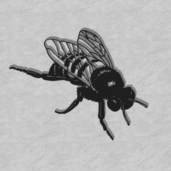 17.jpg STL-Datei Realistische Biene Wandkunst・3D-druckbares Modell zum herunterladen