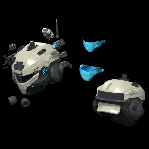 split-helmet.png Casque de pilote Pulse Blade et ensemble d'armures Fichiers d'impression 3D