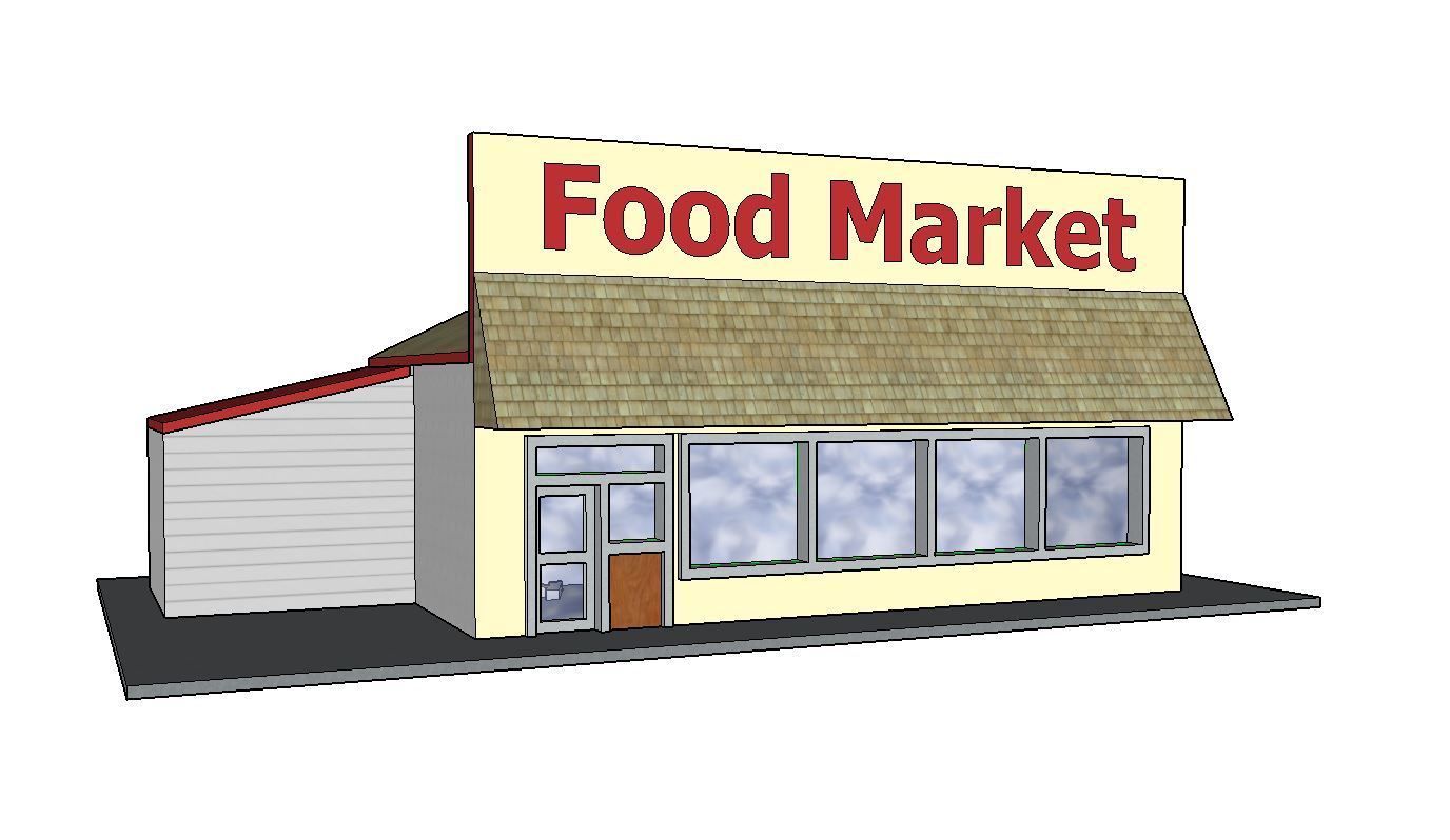 Food Market Scenic.JPG 3D file PREMIUM N Scale Rural Town Grocery Store (#3 of 7 in set)・Design to download and 3D print, MFouillard
