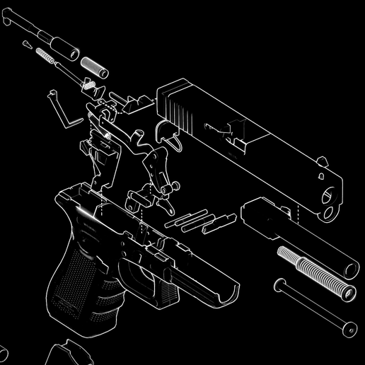 G17 9mm Pistol Schematics 3D model