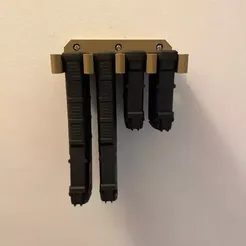 hanger.webp STL file Wall Mount Magazine Holder PMag 4 Slot・3D printer design to download