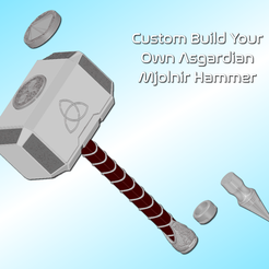 Mjolnir1-promo.png Custom Build YOUR Asgardian Mjolnir Hammer | Design Your Own Hammer | Wall Mount Option Available| By Collins Creations 3D