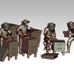 67456898.jpg Archivo STL apiario y apicultores modelo de impresión 3D・Modelo para descargar y imprimir en 3D